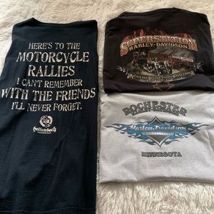 Harley tees various dealerships